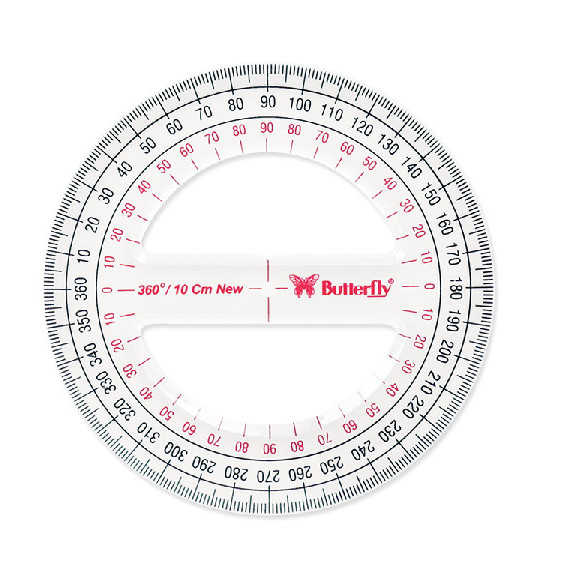 

Butterfly Protractor 360° / Penggaris Busur Derajat 360° 10cm Bulat