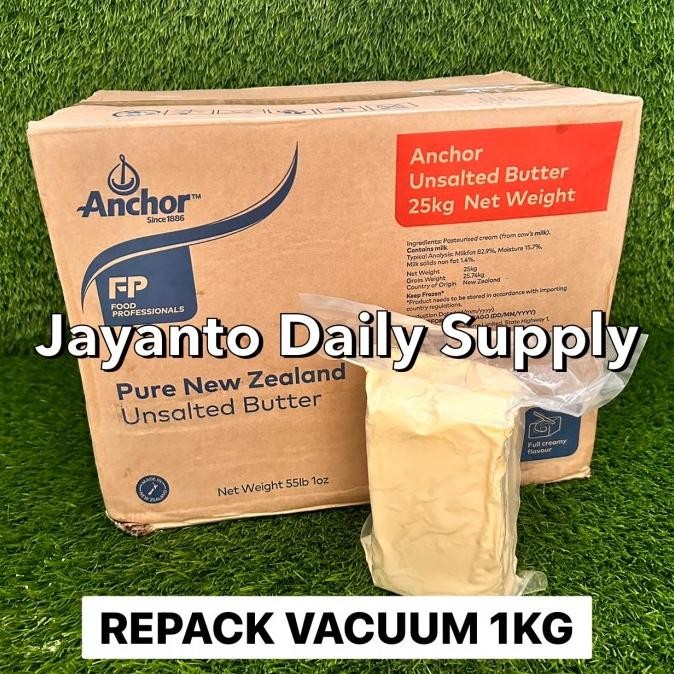 

UNSALTED BUTTER ANCHOR 1KG REPACK / PURE BUTTER / MPASI - 100% HALAL