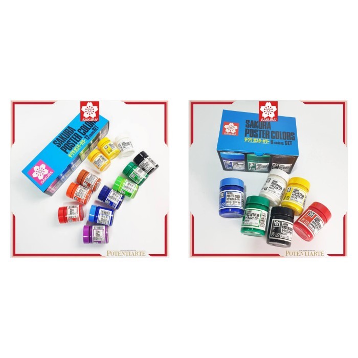 

promo! SAKURA POSTER COLOR 30ML SET 6 12 CAT AIR DALAM BOTOL KACA