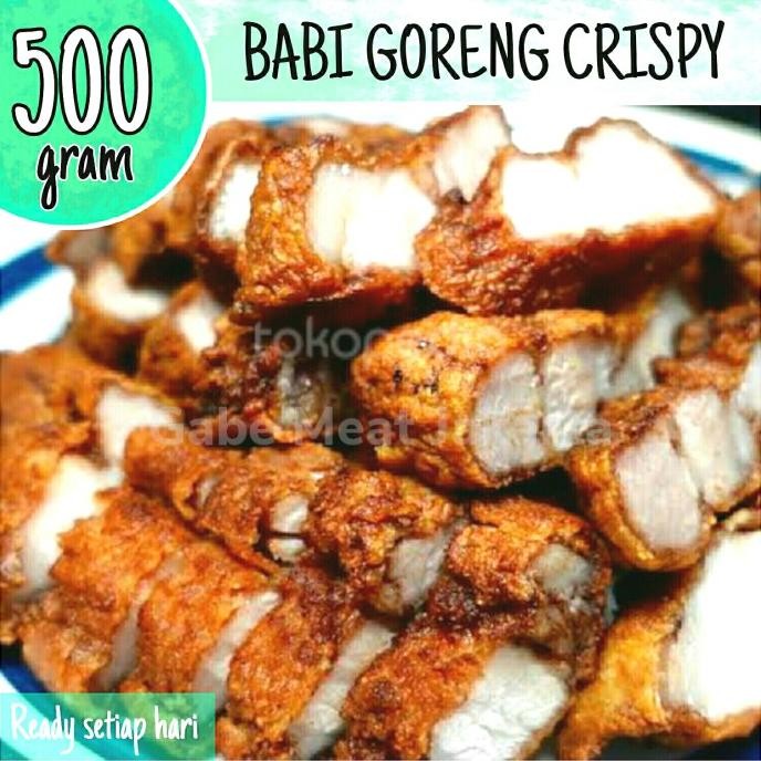

500 GR Babi Goreng Crispy - Crispy Pork Belly - Plus Sambel