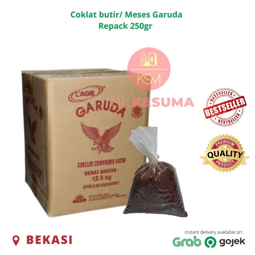 

Meses/ coklat butir garuda repack 250gr