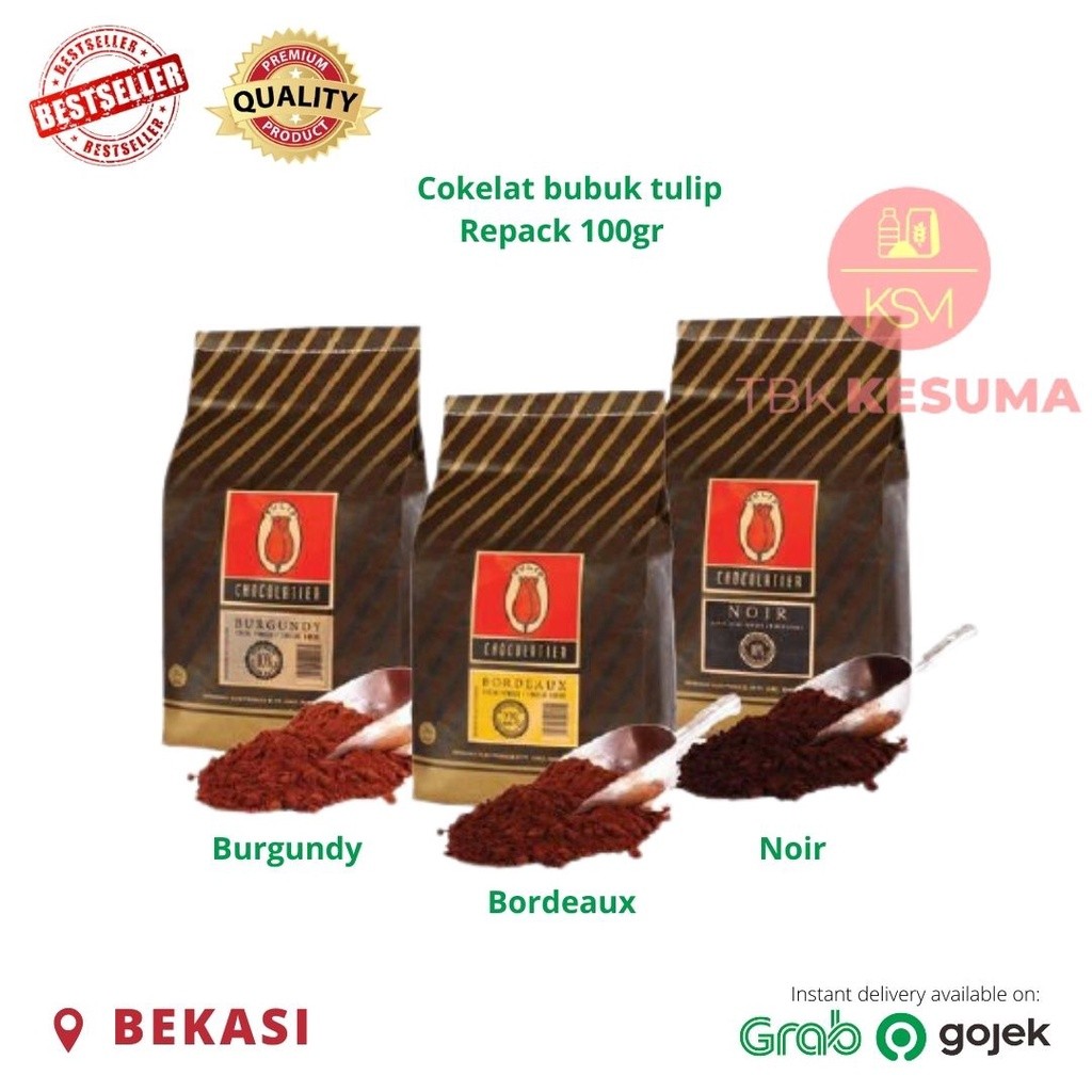 

ALL VARIAN! coklat bubuk tulip burgundy bordeaux noir repack 100gr