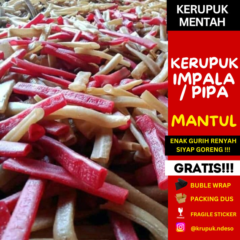 

Kerupuk Impala Kecil / Kerupuk Impala Warna / Kerupuk Mentah 500gr