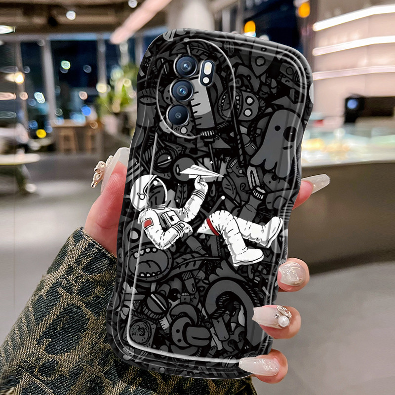 Casing Hp Untuk OPPO Reno 6 5G Case Casing pola Astronot NASA Kasing HP Cesing Silikon Kesing gelomb