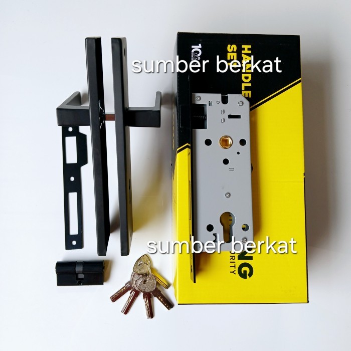 Promo Handle Pintu Hitam Set / Handle Pintu Rumah Besar Hitam Komplit Klw