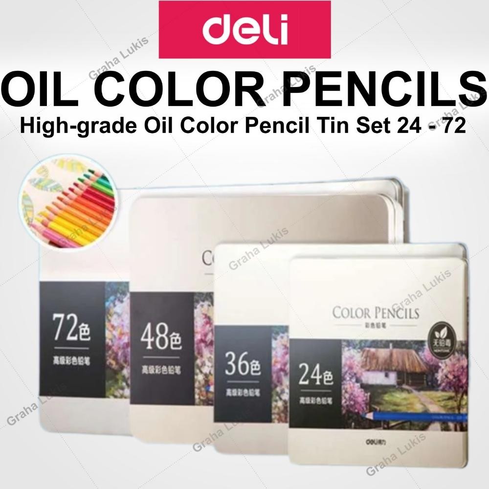 

Promo! Deli High-grade Oil Pencil Color Pensil Warna Minyak 24 / 36 / 48 / 72 Viral