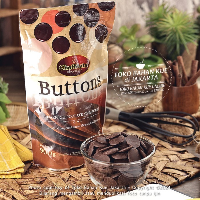 

Chefmate Compound Buttons 500Gr Dark Chocolate Coin Cokelat Keping