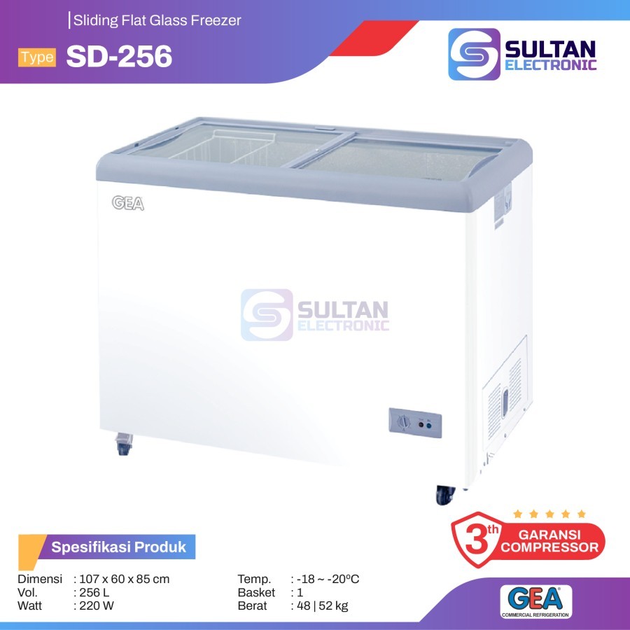 GEA Sliding Flat Glass Freezer SD-256 / SD 256 / SD256