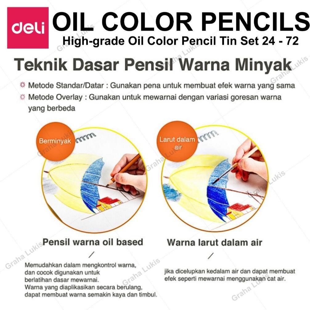 

TERMURAH Deli High-grade Oil Pencil Color Pensil Warna Minyak 24 / 36 / 48 / 72 Ox04