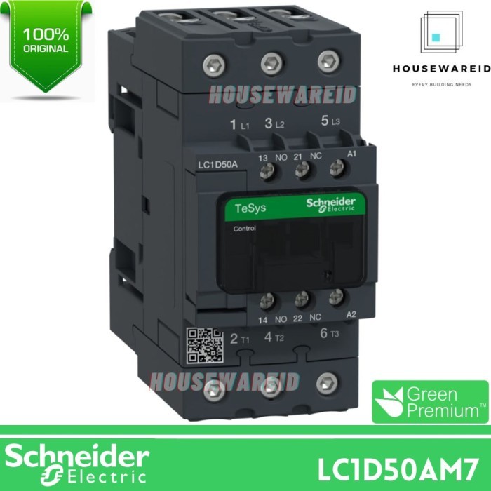 Kontaktor 3p 50a Schneider LC1D50AM7 220v Contactor 3 Phase 50 Ampere