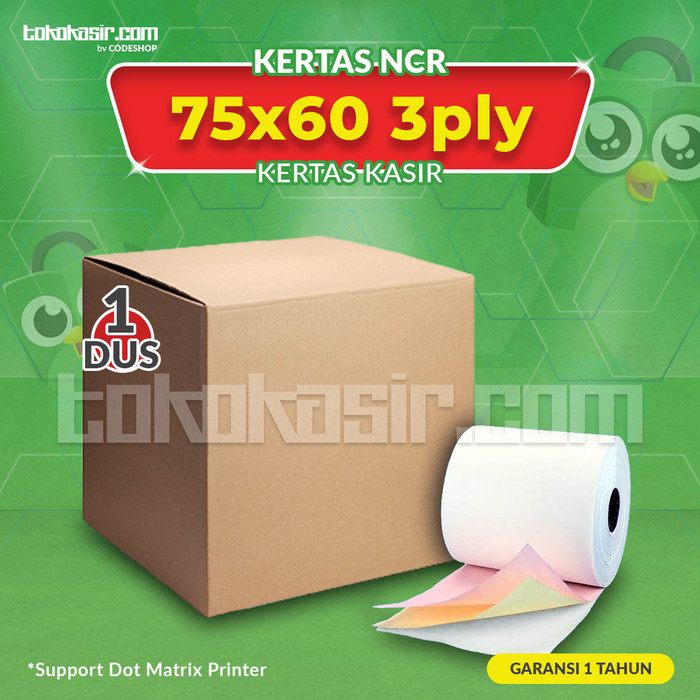 

Terlaris KERTAS STRUK KASIR 75 X 60 mm 3PLY ROLL PRINTER DOT MATRIX EPSON SALE