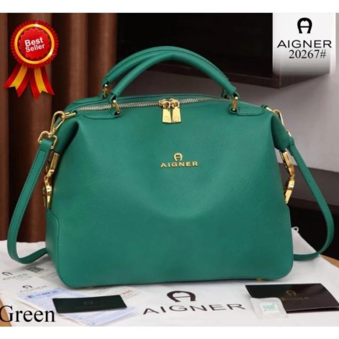 TAS AIGNER LEATHER TOP HANDLE SATCHEL BAG SLING BAG SELEMPANG TAS LUCU UNIK GEMOY GEMES KEKINIAN MOD