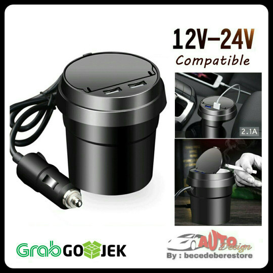CHARGER MOBIL / ASBAK ROKOK / 2 IN 1/ 2 PORT USB