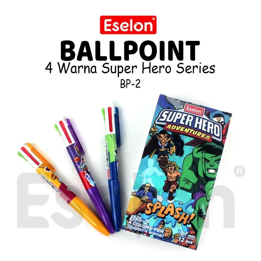 

1buah Pulpen Cetek 4 Warna SUPER HERO BP-2 / Pulpen Cetek 4 WARNA