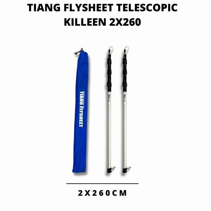 PROMO Tiang flysheet bivak tenda darurat camping teleskopik double set