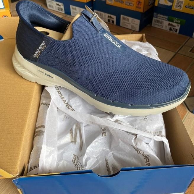 Sepatu Slip On Pria Skechers Go Walk 6 Easy On 216278 Nvy