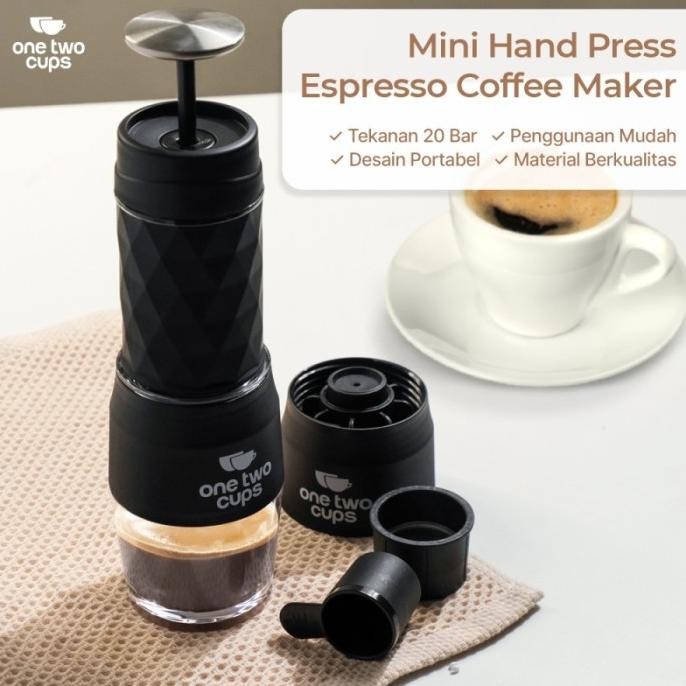 One Two Cups Hand Press Mini Espresso Coffee Maker - Hs-8439 Onaber