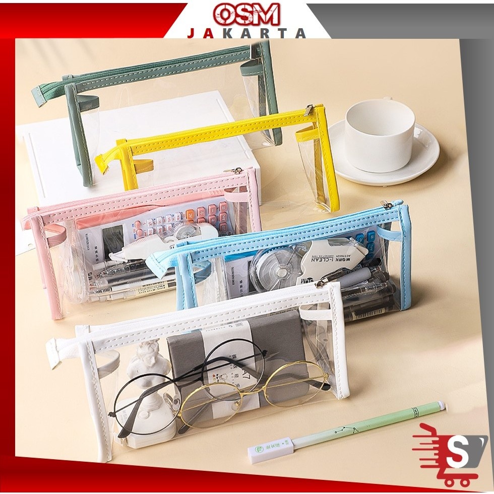 

OSM JKT S5993 Kotak Pensil Bening / Kotak Pensil Kapasitas Besar Multifungsi / Pencil Case Bening /