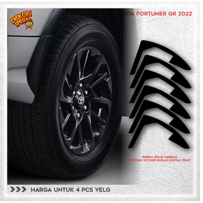 STIKER VELG FORTUNER GR TRD UNTUK 5 VELG CUTTING STICKER