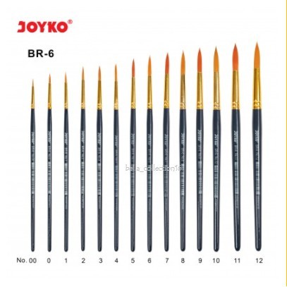 

Kuas Lukis Joyko Br-6 - Perpcs (Kuas Round Joyko br 6 No.00 sd 12 / kuas cat lukis)