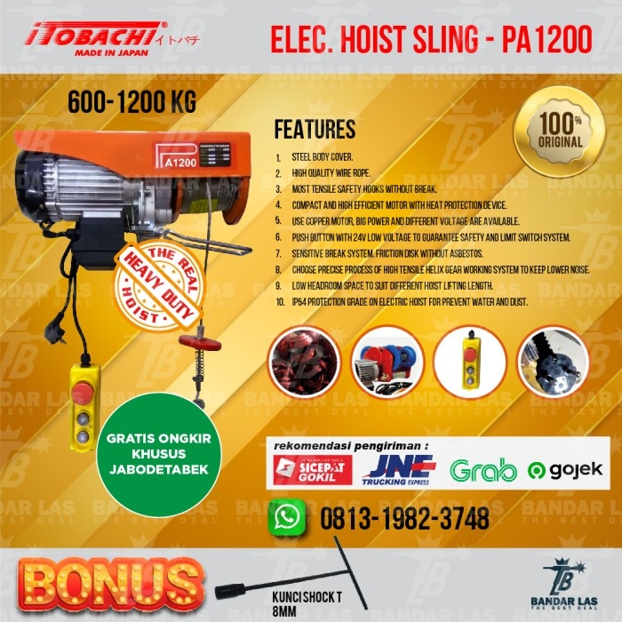 READY Electric Hoist PA 1200 Itobachi - Katrol Electric PA 1200 Itobachi