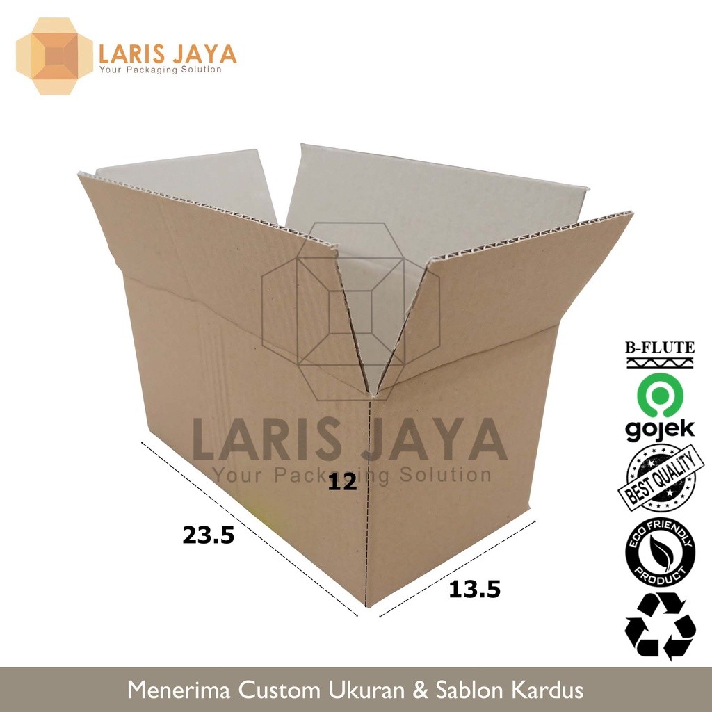 

Kardus Box Karton Kotak Packing Single Wall 23,5 x 13,5 x 12 cm ( Kardus 23.5 x 13.5 x 12 cm )