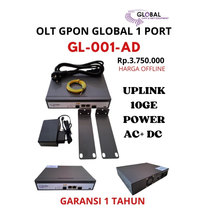 OLT GPON GLOBAL 1 PORT UPLINK10 GE POWER AC+DC SFP 8 DB