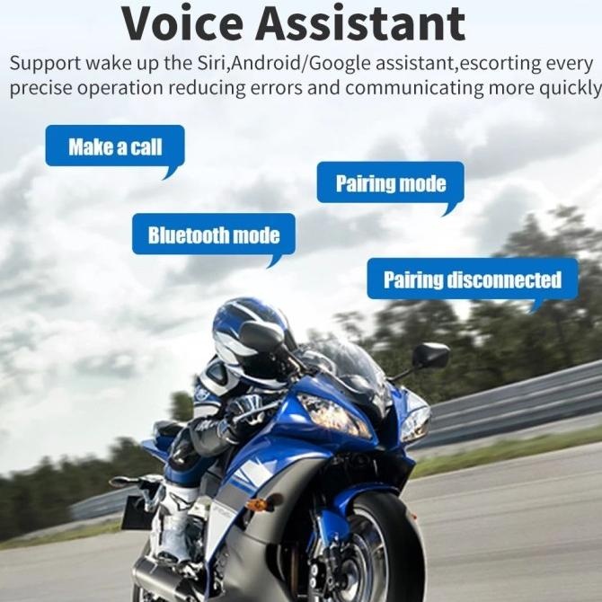 Baru | Intercom Helm Headset Bluetooth Auto Answer Call Ip67 1200Mah