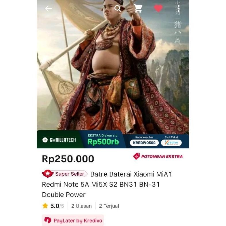 Ini Batre Baterai Xiaomi S2 Mia1 Mi5X Redmi Note 5A Bn31 Double Power 5000Mah 2 Ic Protection