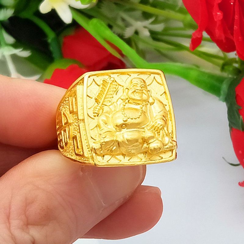 Cincin Emas Aluvial Pria, Cincin Emas Mendominasi Beludru Mewah Matte