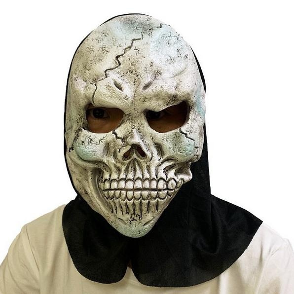 WERT Topeng Halloween Party Mask Topeng Hantu Topeng Seram TOpeng Full Kepala Karet Soft Realistic T