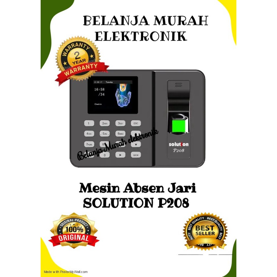 SOLUTION P208 MESIN ABSEN FINGERPRINT
