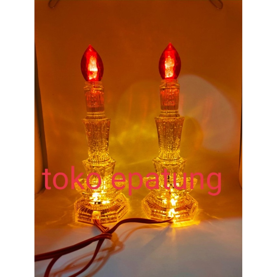 Lilin - Lampu Led Lilin - Altar Puja Sembahyang - Kuning - T 21 Cm - Ah