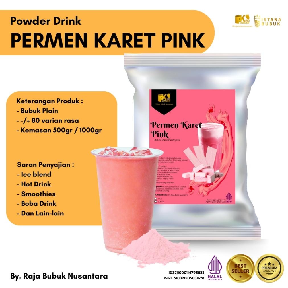 

Bubuk Minuman Rasa Permen Karet Pink Viral Powder Drink Reguler Cotton Candy Pink