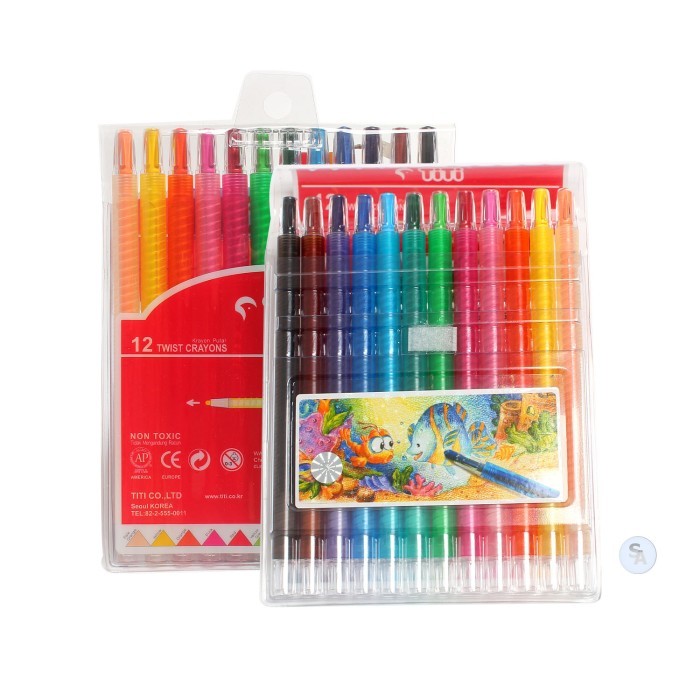 

TITI - Crayon Putar / Twist Crayon 12 Warna Non-Toxic - Set