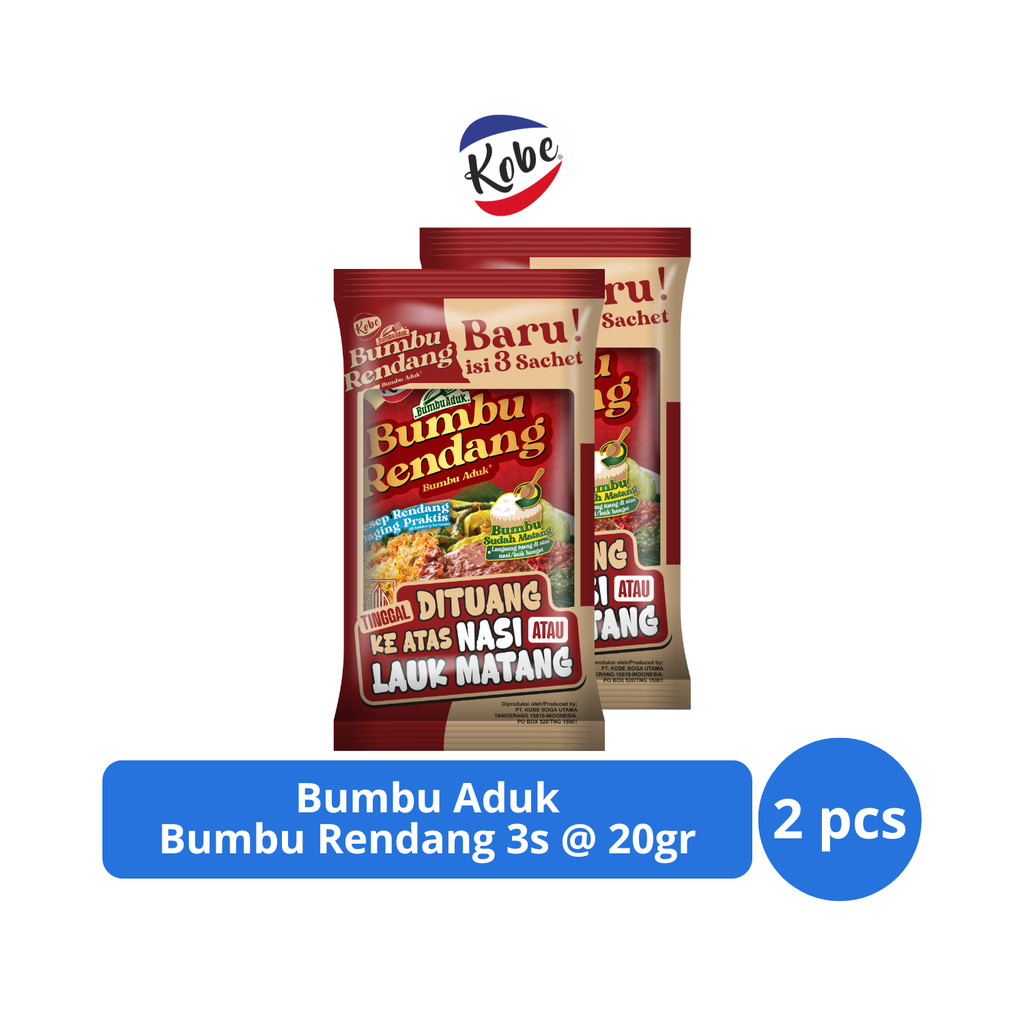 

Kobe Bumbu Aduk Bumbu Rendang 3s @ 20gr x 2 pcs