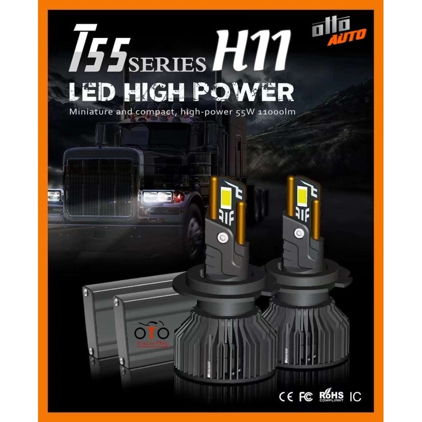 LAMPU LED MOBIL H11 OTTO T55 SERIES H11 55 WATT