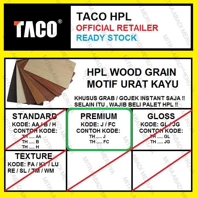 Taco Hpl Motif Urat Kayu Kode J/Fc