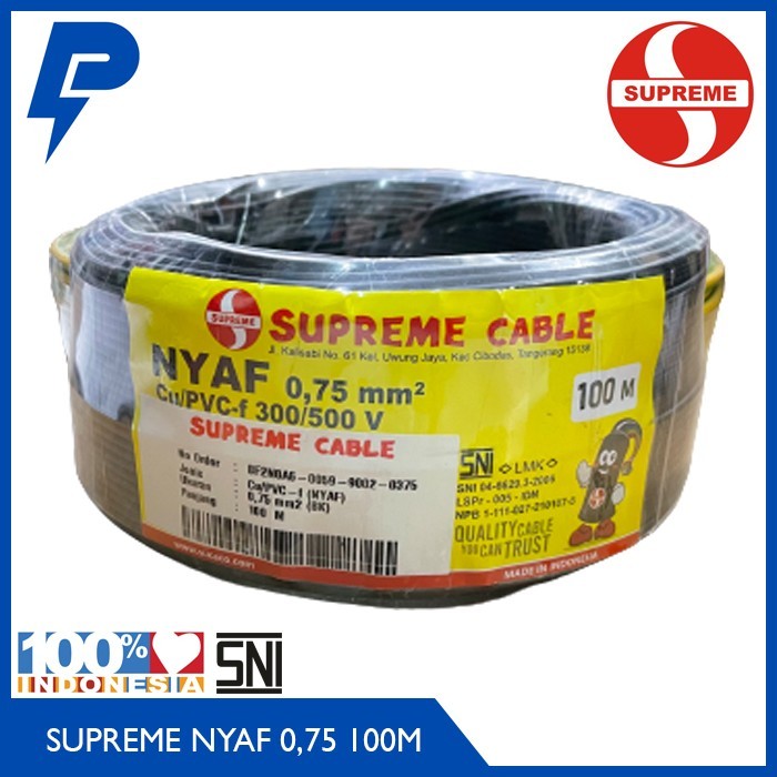 Bagus Kabel Supreme Nyaf 0,75 Mm 100 Meter Tunggal Serabut 0,75
