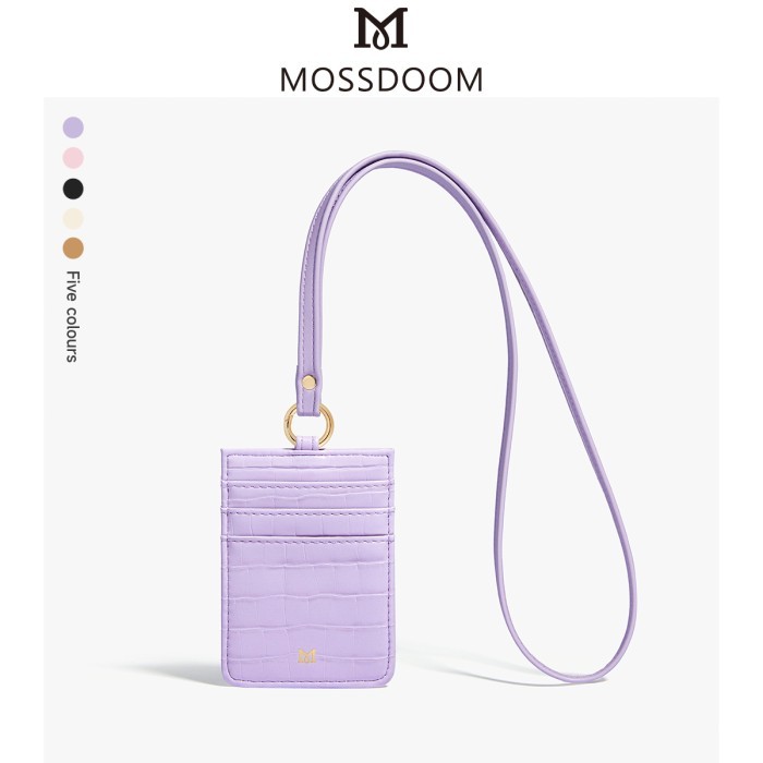 

MOSSDOOM Hazel Card Bag Leather Name Tag ID Card Holder