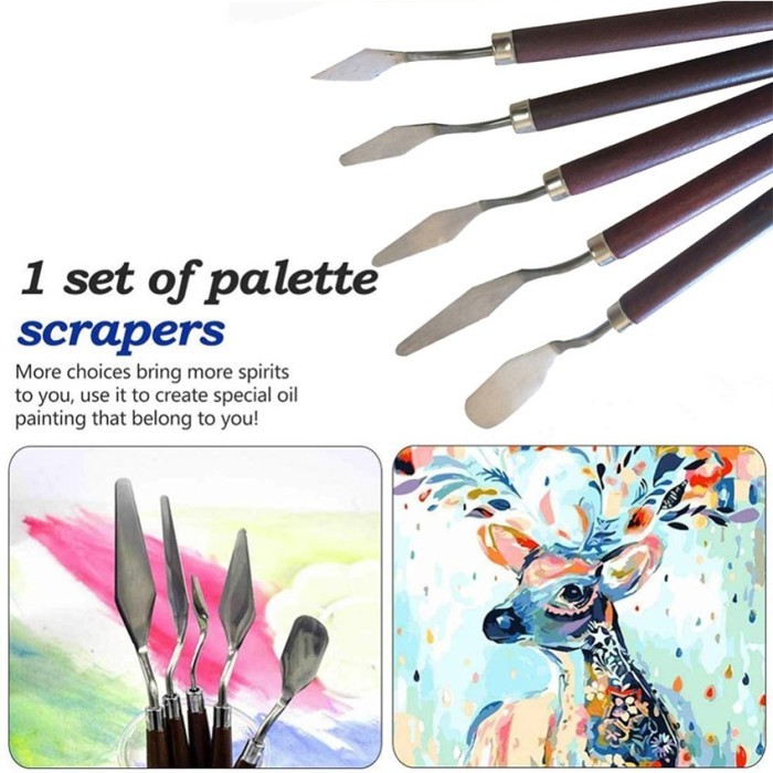 

Seka - 5Pcs Palet Painting Knife Pknife Spatula Dekorasi Kue Lukis Pallete Kn