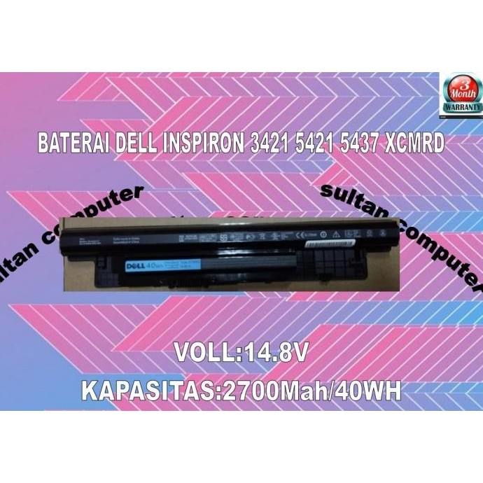 Baterai Dell Inspiron 3421 5421 5437 Xcmrd 40Wh Baru