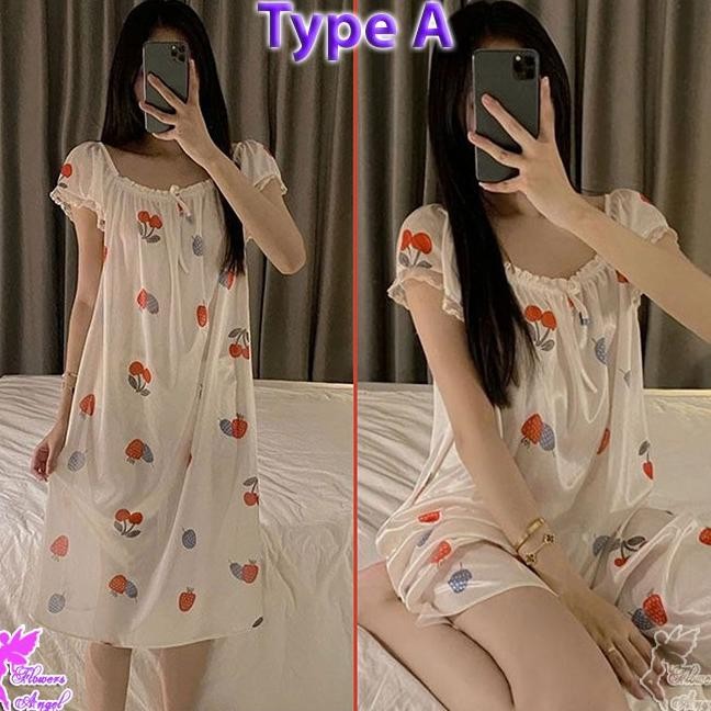 Daster Terusan Baju Tidur Wanita Transparan Big Size Sexy Sleepwear