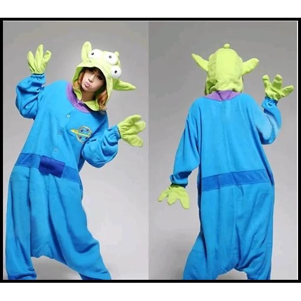 Kostum Onesie Alien Little Green Men Toy Story Piyama Disney Baju