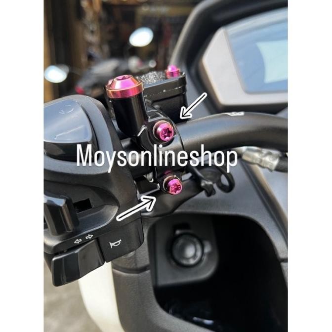 Baut titanium dudukan handle stang scoopy fino pcx nmax universal gr5 madein vietnam 4biji