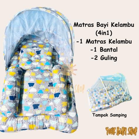 YBS Kasur Matras Bayi Kelambu Bayi Set Bantal Guling Matras Kelambu Premium/ Matras Lipat Kelambu Ba