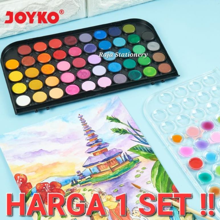 

Joyko Watercolour Set Art 12 16 28 36 48 Colours / Alat Cat Air Joyko Melukis Mewarnai Block Kering Warna WC-3