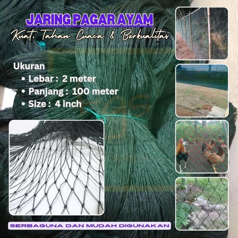 Hot Premium Jaring Kandang Ayam 2M X 100M Pagar Ayam Serbaguna Tre-57