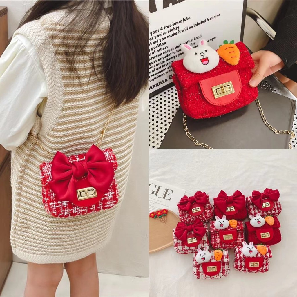Tas Selempang Bahu Kelinci Lucu, Tas Selempang Anak Perempuan Tahun Baru