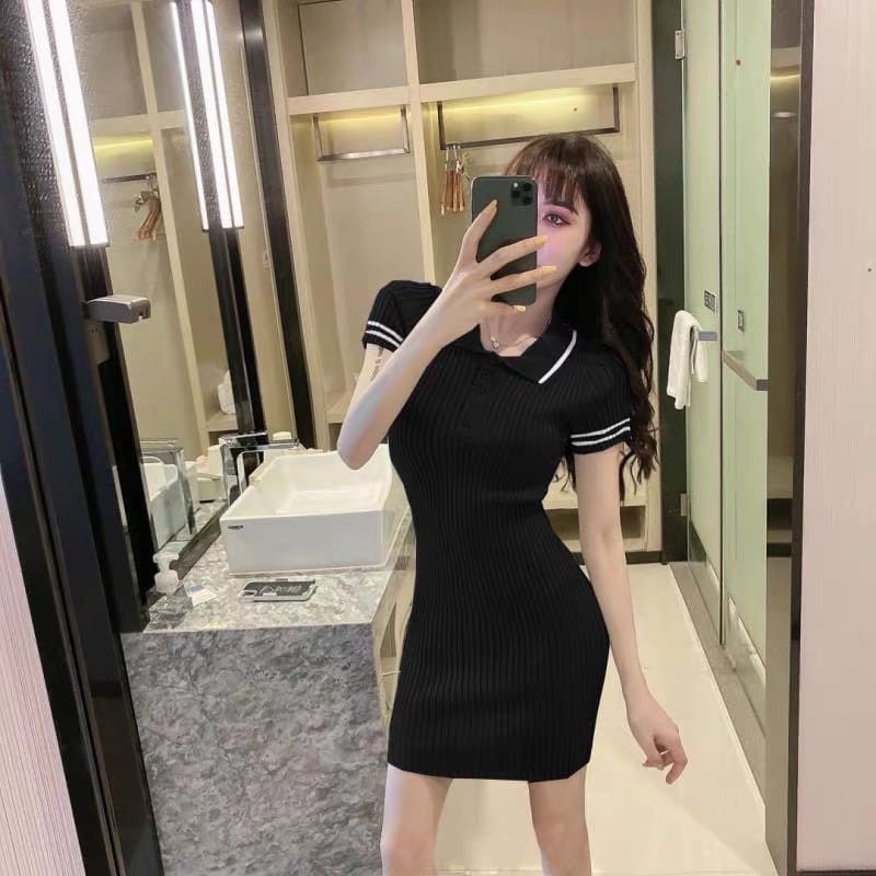 Bju Terusan Wsnita Casual Mini Dress Sexy Wsnita Gaya Korea Bj Murah Gaun Seksi Kekinian Drees Dress